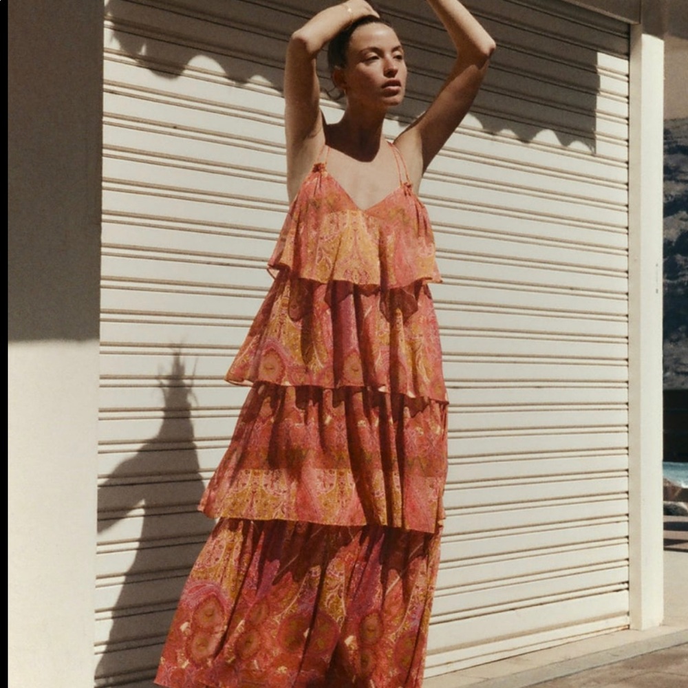 Printed Ruffle Dress(Multiple Color)- Zara